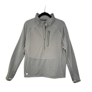 Smartwool Active Fleece Wind Half Zip Pullover Womens Sz XL Gray Hiking Gorpcore
